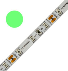 Color LED pásek WIRELI 3528  60 525nm 4,8W 0,4A 12V (zelená) - Standardní barevný LED pásek malého výkonu.