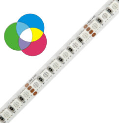 RGB LED pásek 5050 120 WIRELI 28,8W 1,2A 24V - Standardní RGB LED na 24V s vyšší hustotou LED na metr.
Napájení 24V umožňuje vytvářet dlouhé a plynulé světelné linie.
