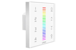 Dotykový čtyřzónový ovladač RGB na stěnu RF+DMX512 - Ovladač dotykový čtyřzónový RGB na stěnu.