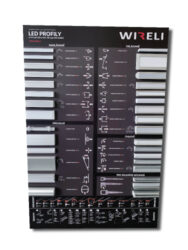 Vzorková tabule s LED profily WIRELI 2021 - Vzorková tabule s aktuální nabídkou hliníkových profilů.
