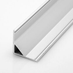 Profil WIRELI UNI CORNER stříbrný elox, 16x16x2000mm (metráž) - Rohov hlinkov LED profil se snadnou mont 45.