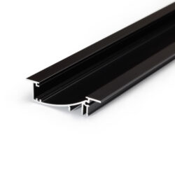 Profil WIRELI FLAT8 H/UX černý elox, 2m (metráž) - Hlinkov LED profil s nepmm svcenm.