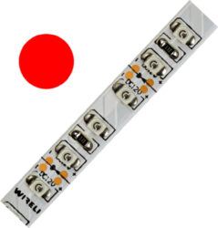 Color LED pásek WIRELI 3528  120 625nm 9,6W 0,8A 12V IP65 (červená) - Standardní barevný LED pásek malého výkonu s krytím IP65.